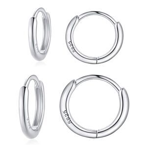 NWT .925 Sterling Silver Huggie Earrings (2 pairs)